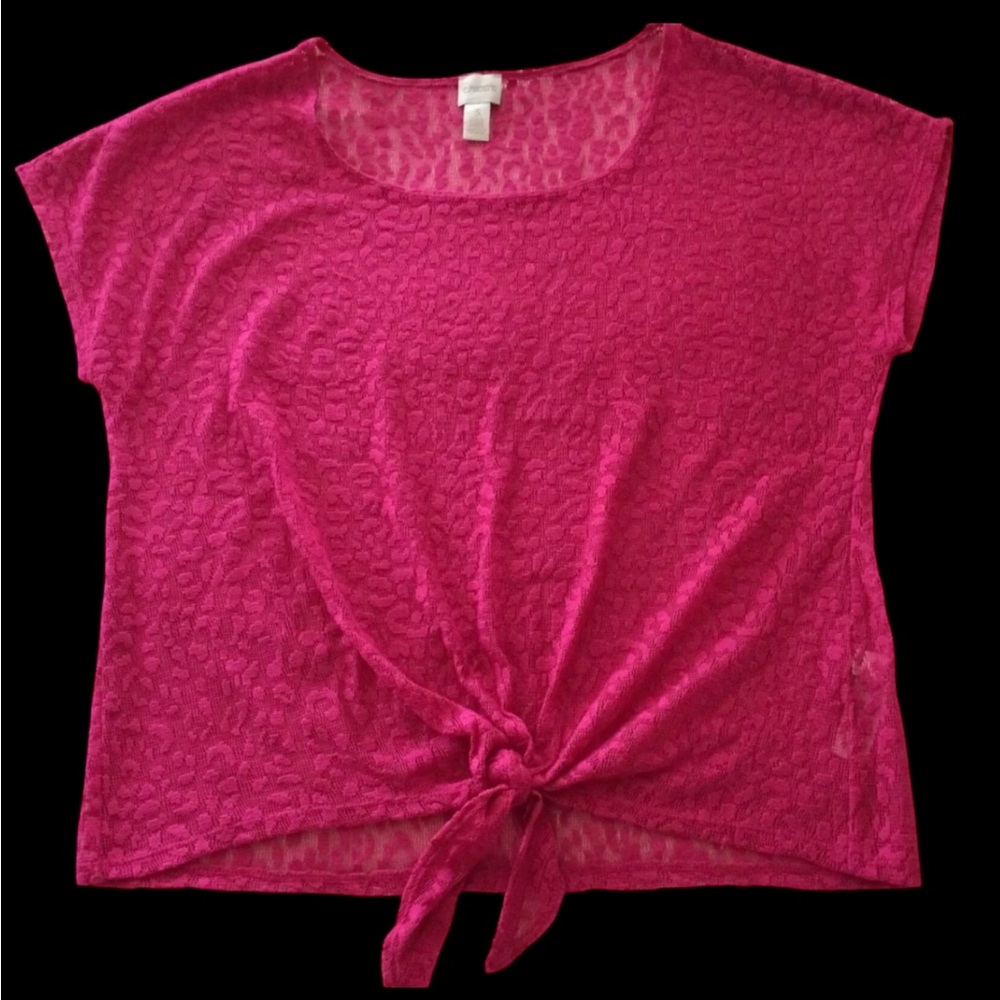 Chico's Pink Cap Sleeve Tie Front Blouse